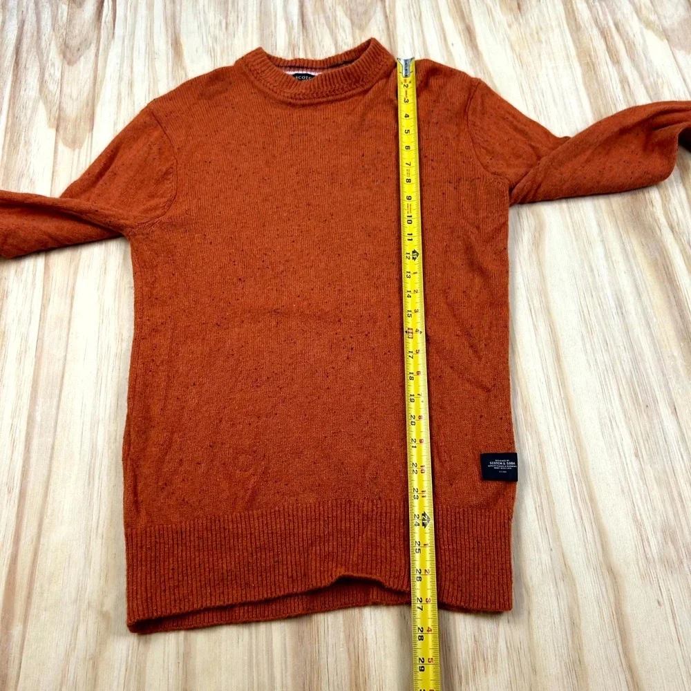 Scotch & Soda Knitwear Sweater Mens Medium Orange Wool Blend Long Sleeve Cozy